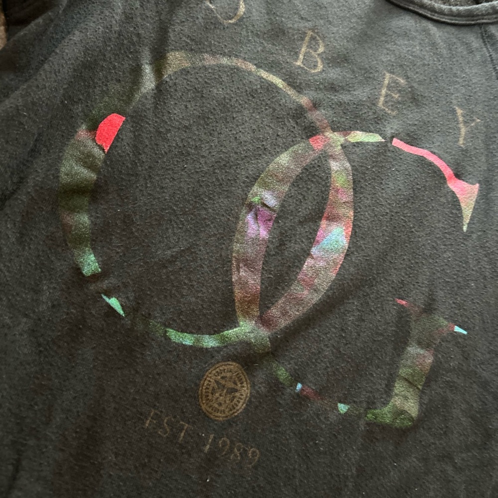 Obey lightweight sweatshirt - Grey with Multicolor Graphic